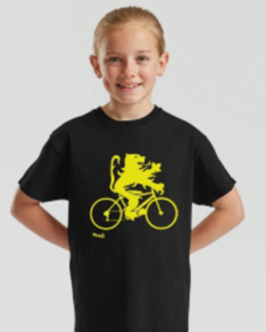 T shirt 'Vlaamse Leeuw op een fiets'